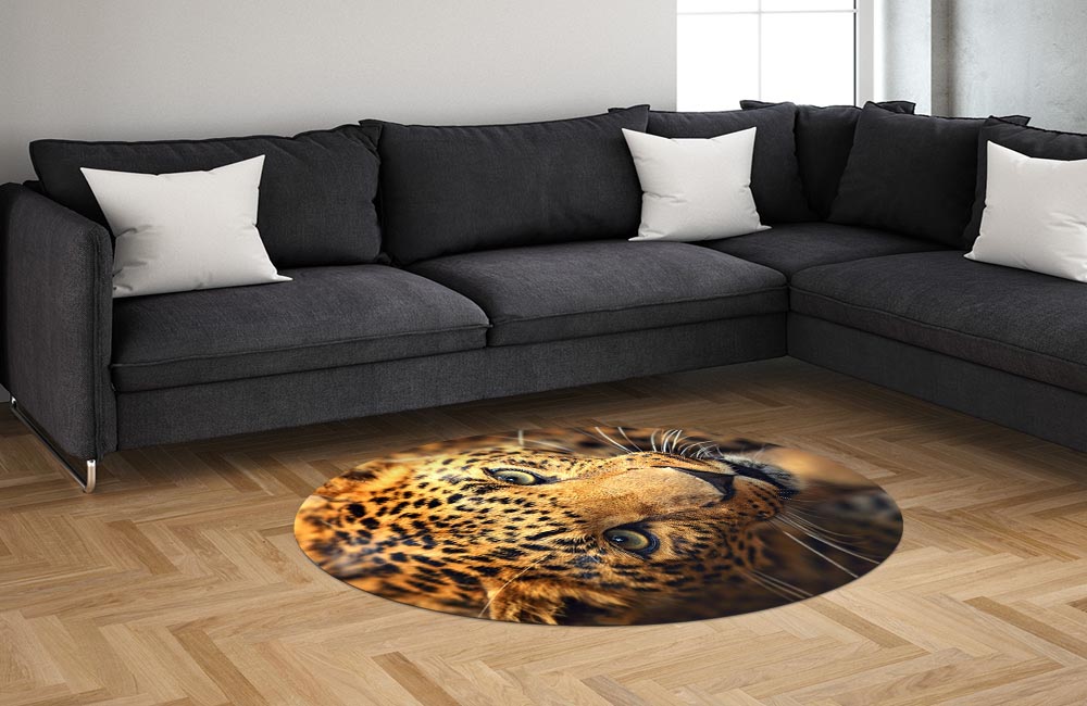 3D Ковер «Леопард портрет» Овальный 1