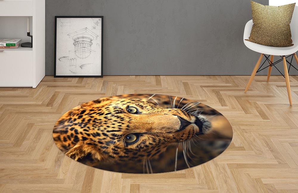 3D Ковер «Леопард портрет» Овальный 2