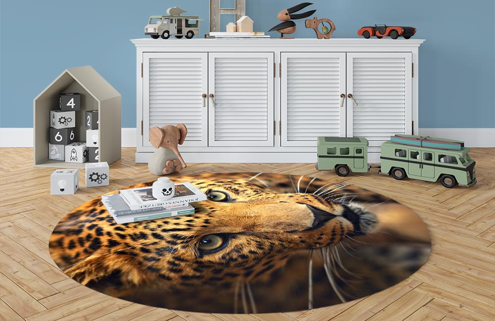 3D Ковер «Леопард портрет» Овальный 3