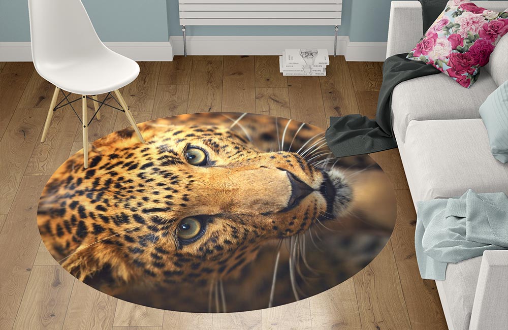 3D Ковер «Леопард портрет» Круглый 1