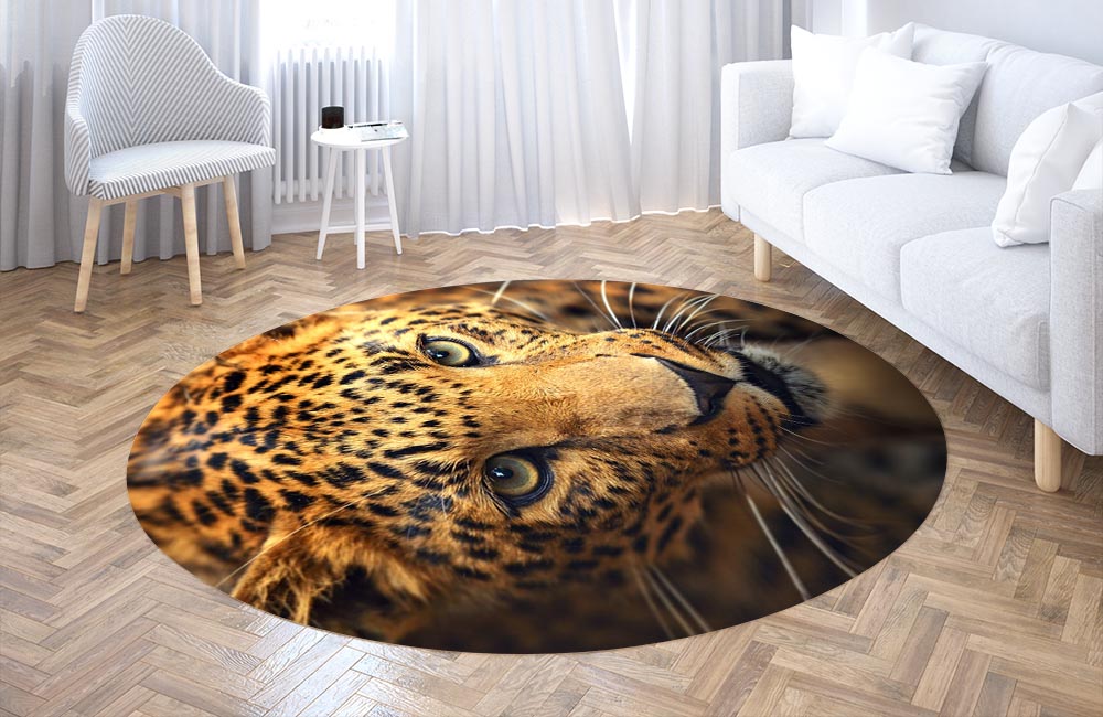 3D Ковер «Леопард портрет» Круглый 3