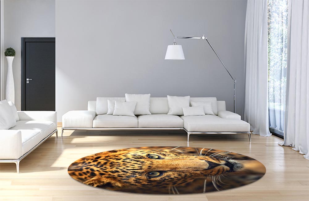 3D Ковер «Леопард портрет» Круглый 4