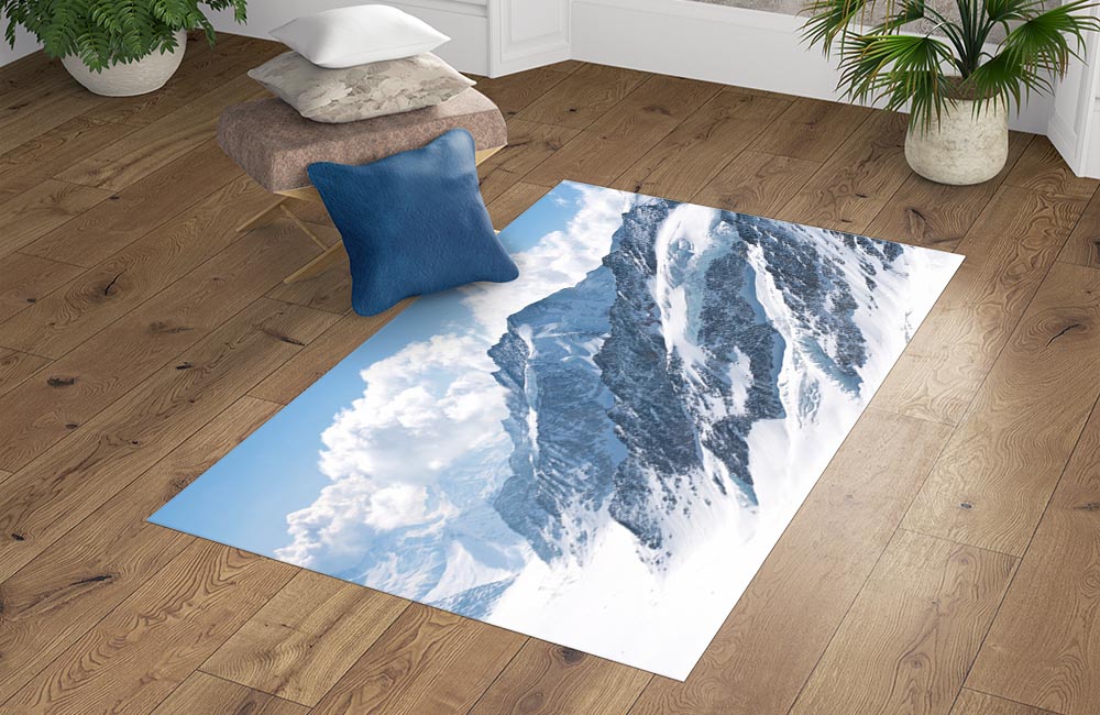 3D Ковер « Пейзаж в заснеженных горах»  Прямоугольный 4