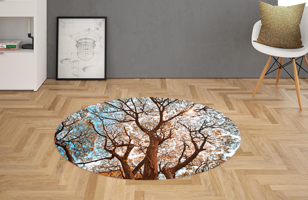3D Ковер «Ветви осеннего дерева»   Овальный 2