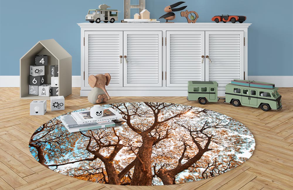3D Ковер «Ветви осеннего дерева»   Овальный 3
