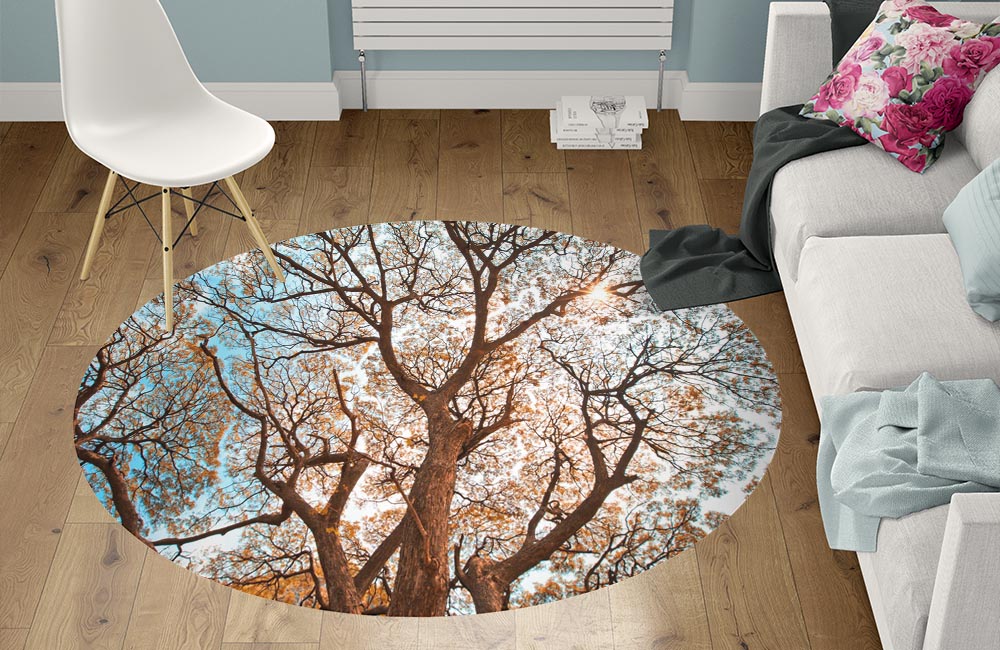 3D Ковер «Ветви осеннего дерева»   Круглый 1
