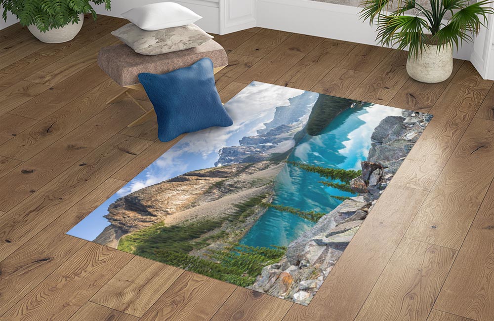 3D Ковер «Горное озеро в альпах»  Прямоугольный 4