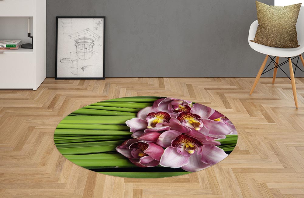 3D Ковер «Красивые орхидеи» Овальный 2