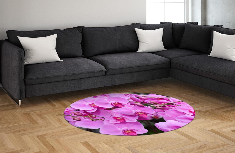 3D Ковер «Изобилие фиолетовых орхидей» Овальный 1