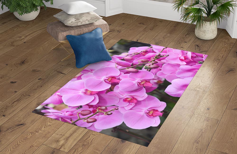 3D Ковер «Изобилие фиолетовых орхидей» Прямоугольный 4