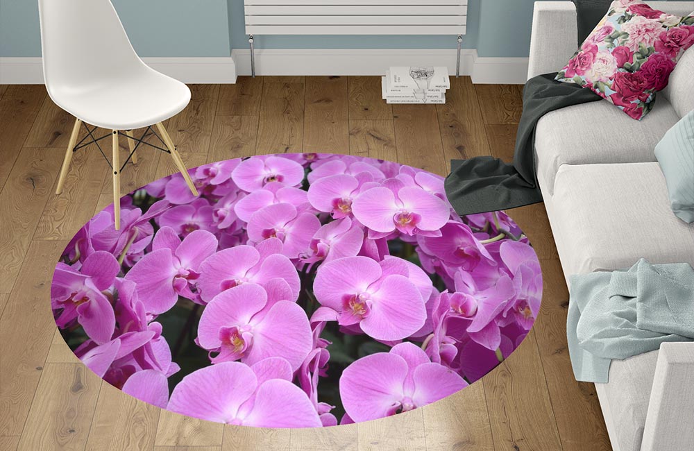 3D Ковер «Ковёр из орхидей» Круглый 1