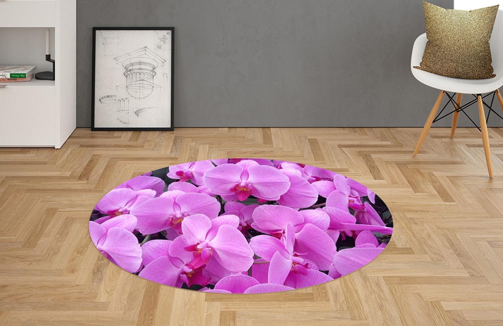 3D Ковер «Цветки орхидеи» Овальный 2