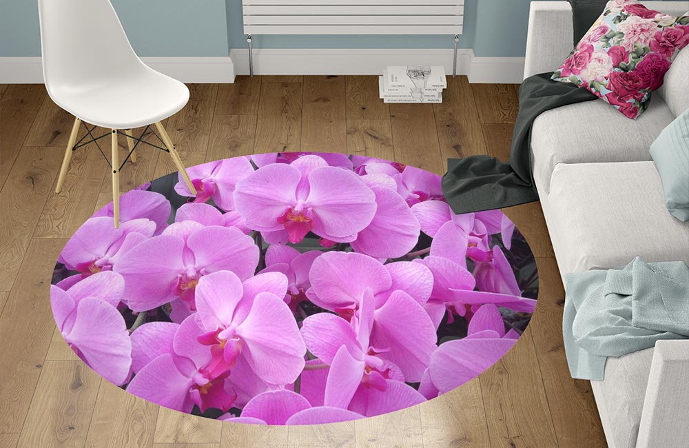 3D Ковер «Цветки орхидеи» Круглый 1