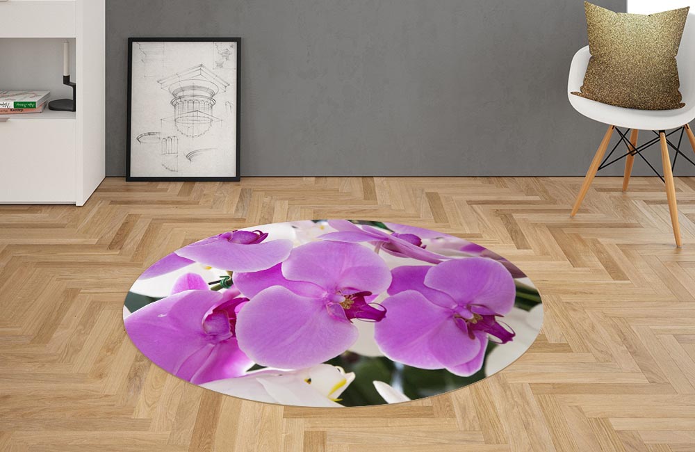 3D Ковер «Цветущие орхидеи » Овальный 2