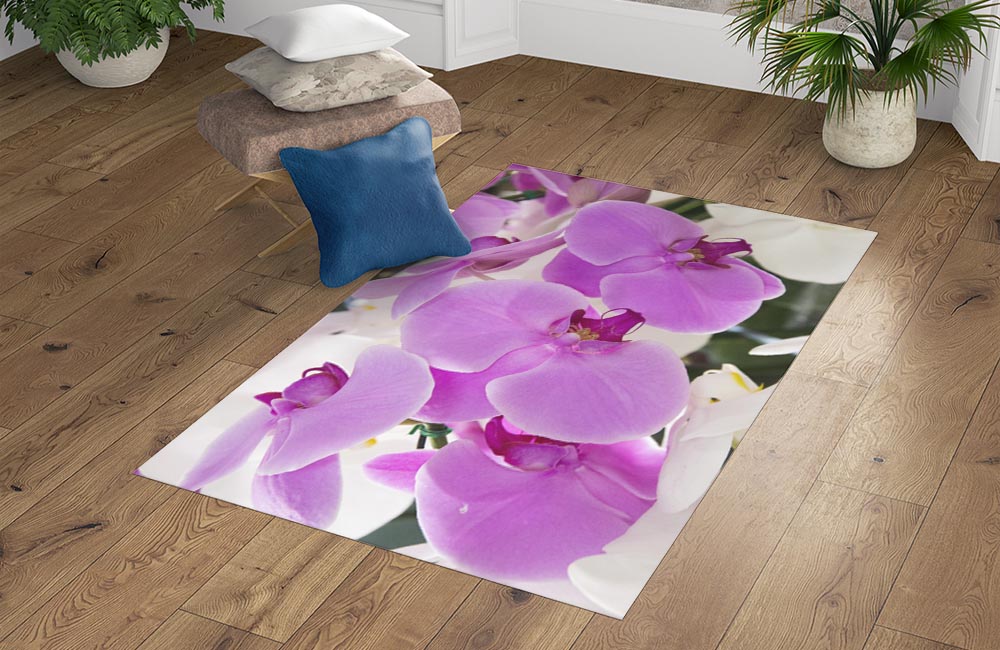 3D Ковер «Цветущие орхидеи » Прямоугольный 4