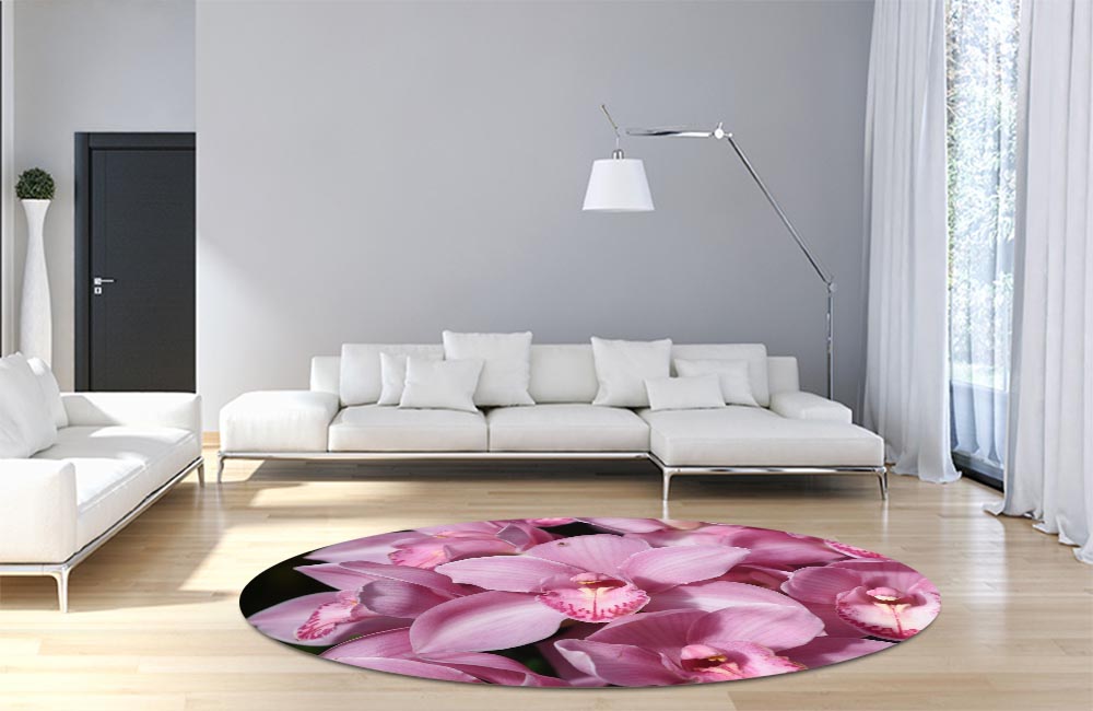3D Ковер «Розовые лепестки» Круглый 4