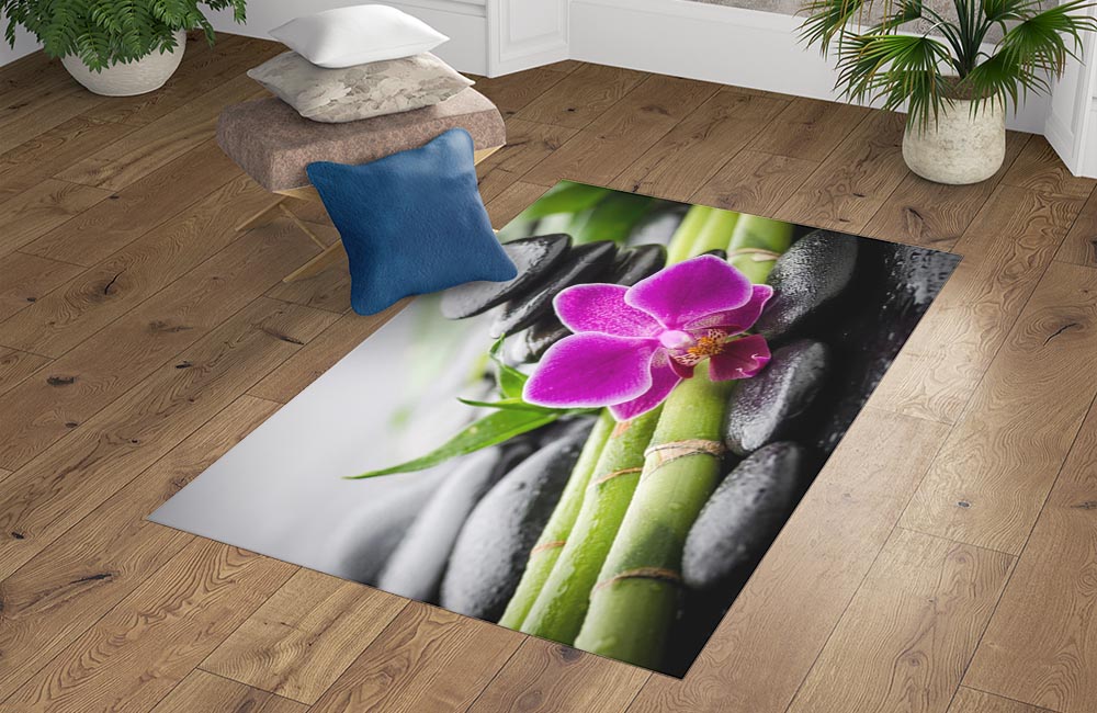 3D Ковер «Орхидея и бамбук» Прямоугольный 4