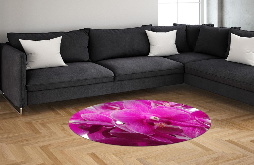 3D Ковер «Ярко-розовые орхидеи» Овальный 1