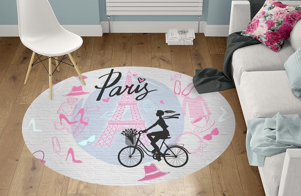 3D Ковер «Париж с любовью» Круглый 1