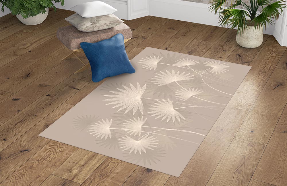 3D Ковер  «Пальмовые листья в карамельных оттенках» Прямоугольный 4