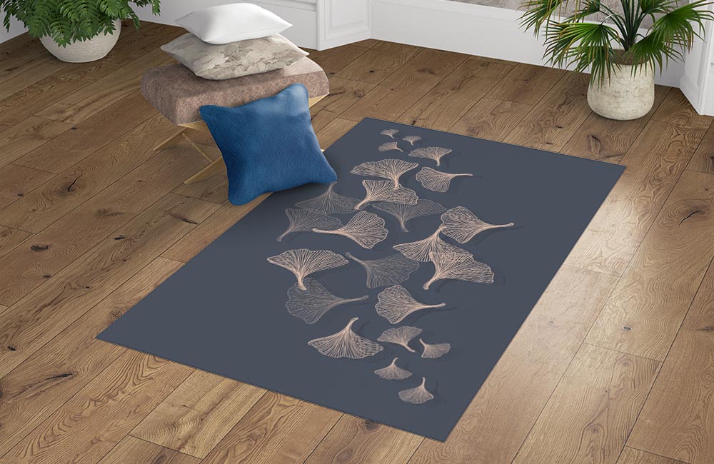 3D Ковер  «Летящие зонтики на тёмном» Прямоугольный 4