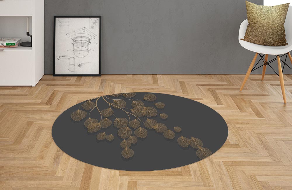 3D Ковер  «Утончённая ветвь в коричневых тонах» Овальный 2