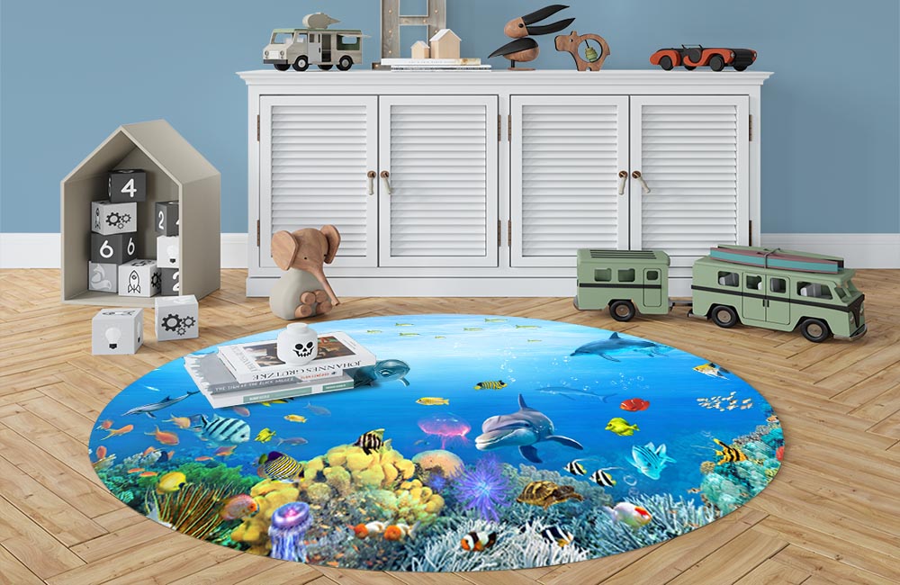 3D Ковер «Подводная панорама»  Овальный 3