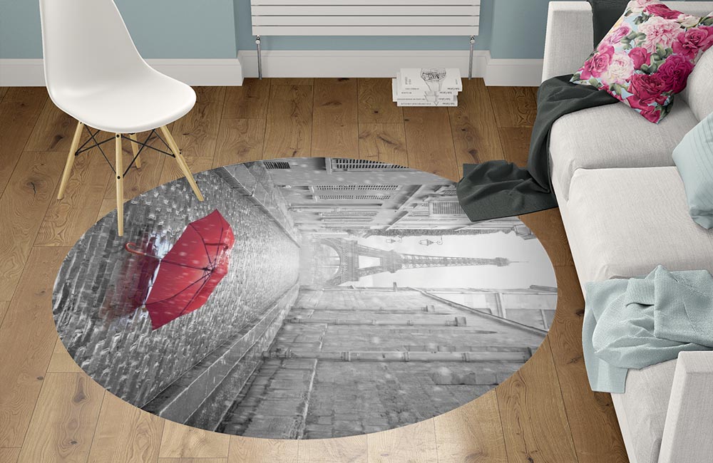 3D Ковер «Дождь в Париже» Круглый 1
