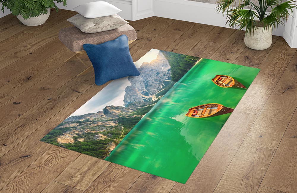 3D Ковер «Изумрудное озеро в Альпах»  Прямоугольный 4