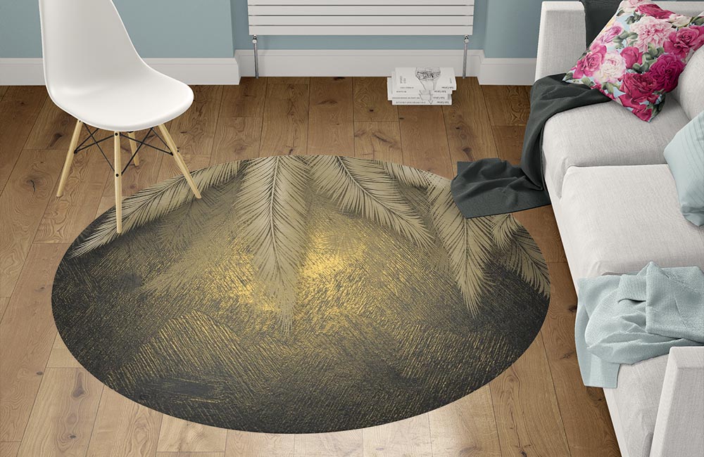 3D Ковер «Пальмы на закате» Круглый 1