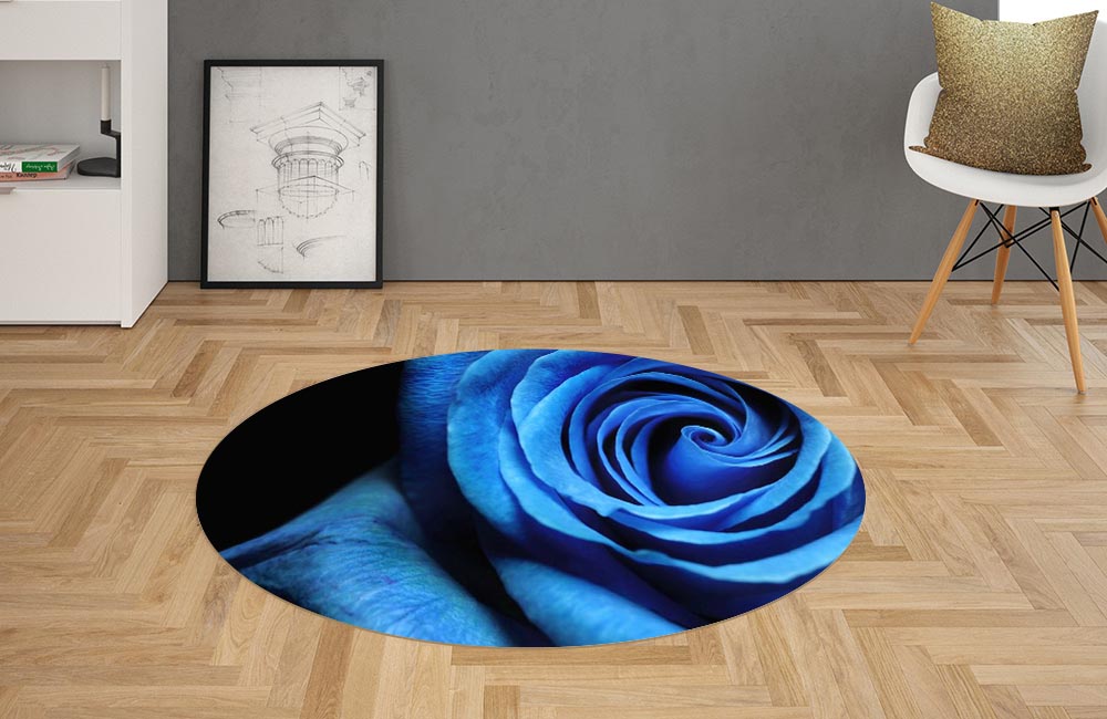 3D Ковер «Синяя роза» Овальный 2