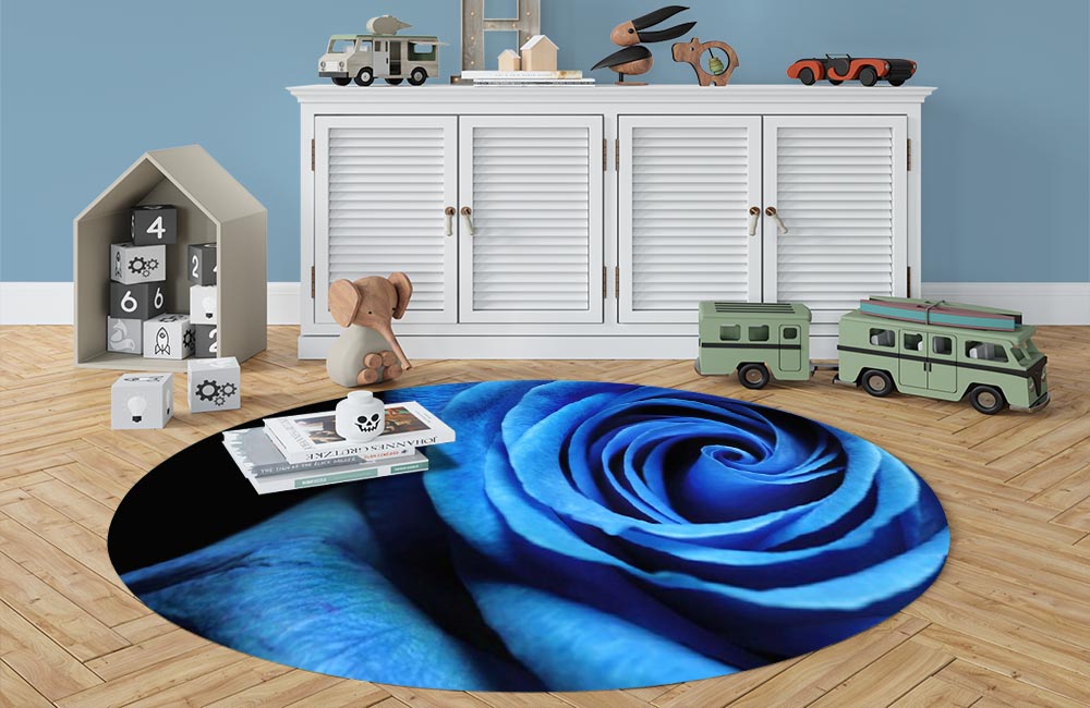 3D Ковер «Синяя роза» Овальный 3
