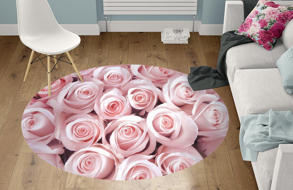 3D Ковер «Благоухающий букет нежных роз» Круглый 1