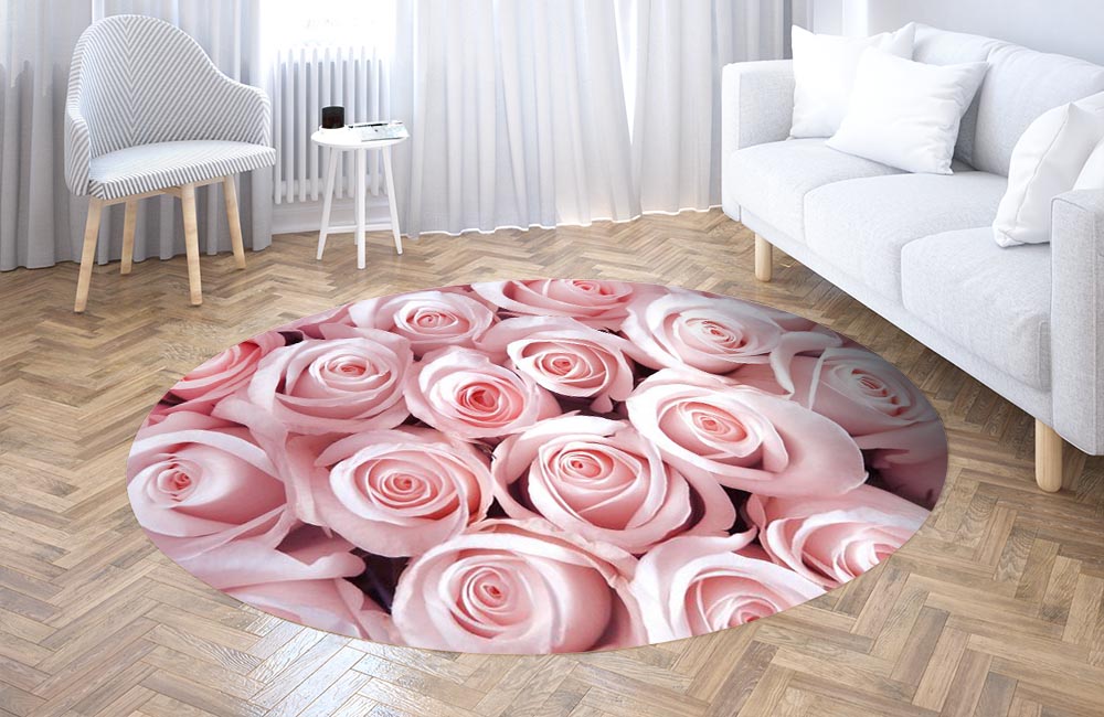 3D Ковер «Благоухающий букет нежных роз» Круглый 3