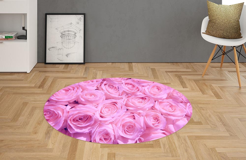 3D Ковер «Нежно-сиреневые розы» Овальный 2