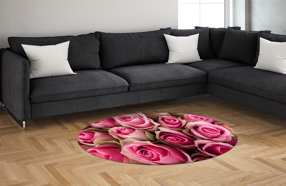 3D Ковер «Обилие розовых роз» Овальный 1