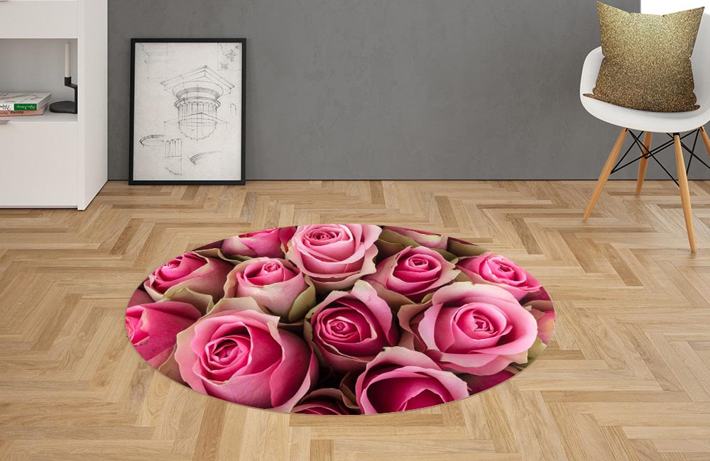 3D Ковер «Обилие розовых роз» Овальный 2