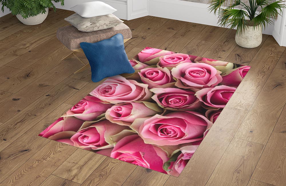 3D Ковер «Обилие розовых роз» Прямоугольный 4
