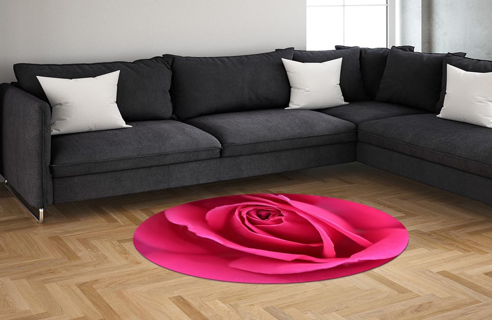 3D Ковер «Розовая роза» Овальный 1