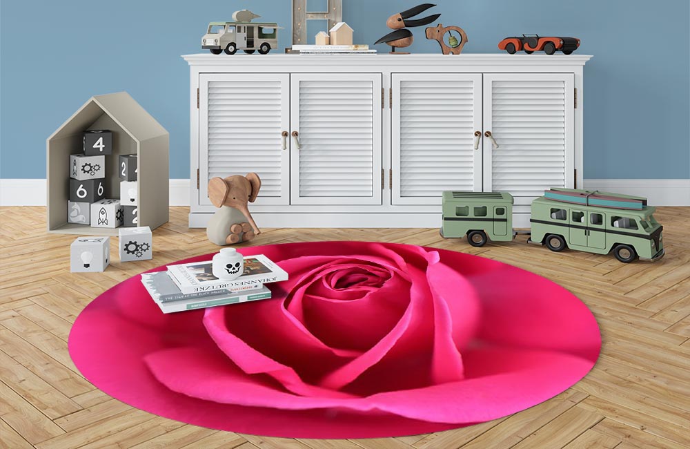 3D Ковер «Розовая роза» Овальный 3