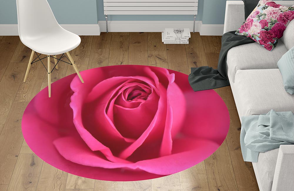 3D Ковер «Розовая роза» Круглый 1