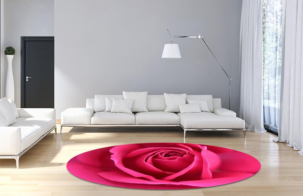 3D Ковер «Розовая роза» Круглый 4