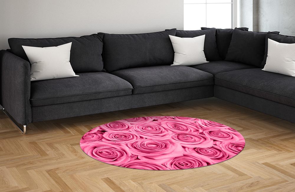 3D Ковер «Розы в розовых тонах» Овальный 1