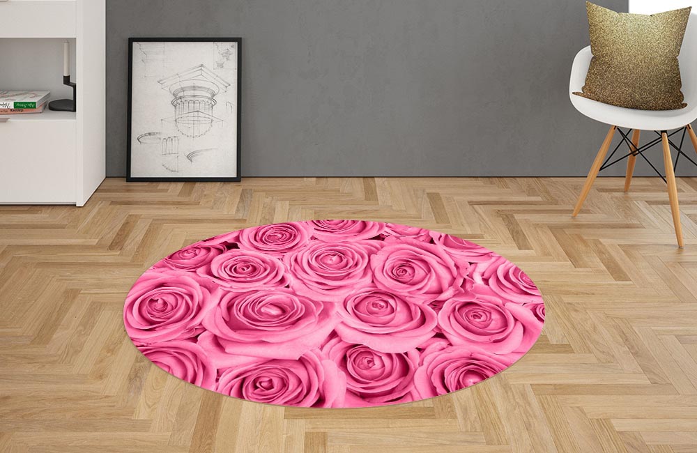 3D Ковер «Розы в розовых тонах» Овальный 2