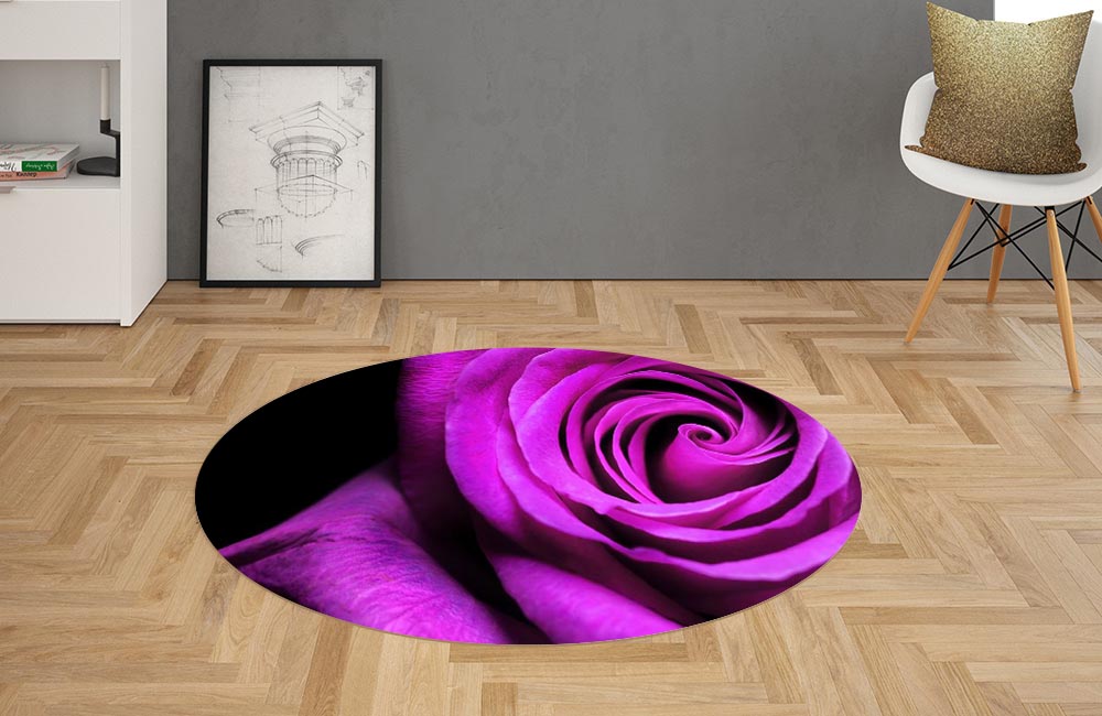 3D Ковер «Роза в сливовых тонах» Овальный 2