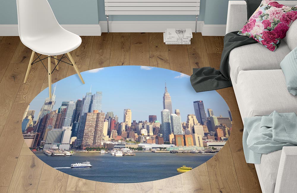 3D Ковер «С видом Нью-Йорка» Круглый 1
