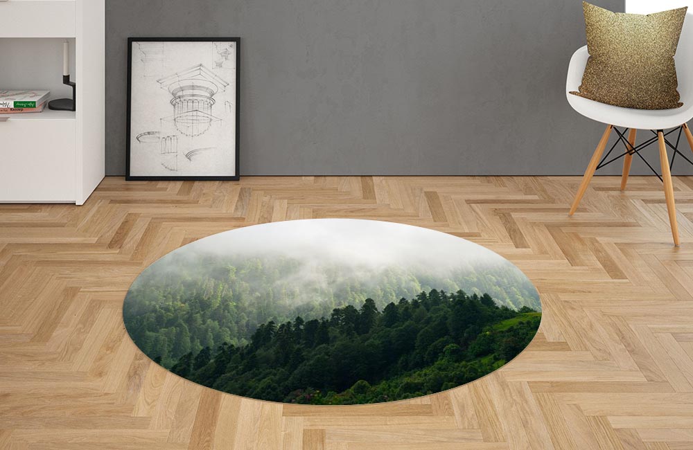 3D Ковер «Туман над зелеными вершинами» Овальный 2