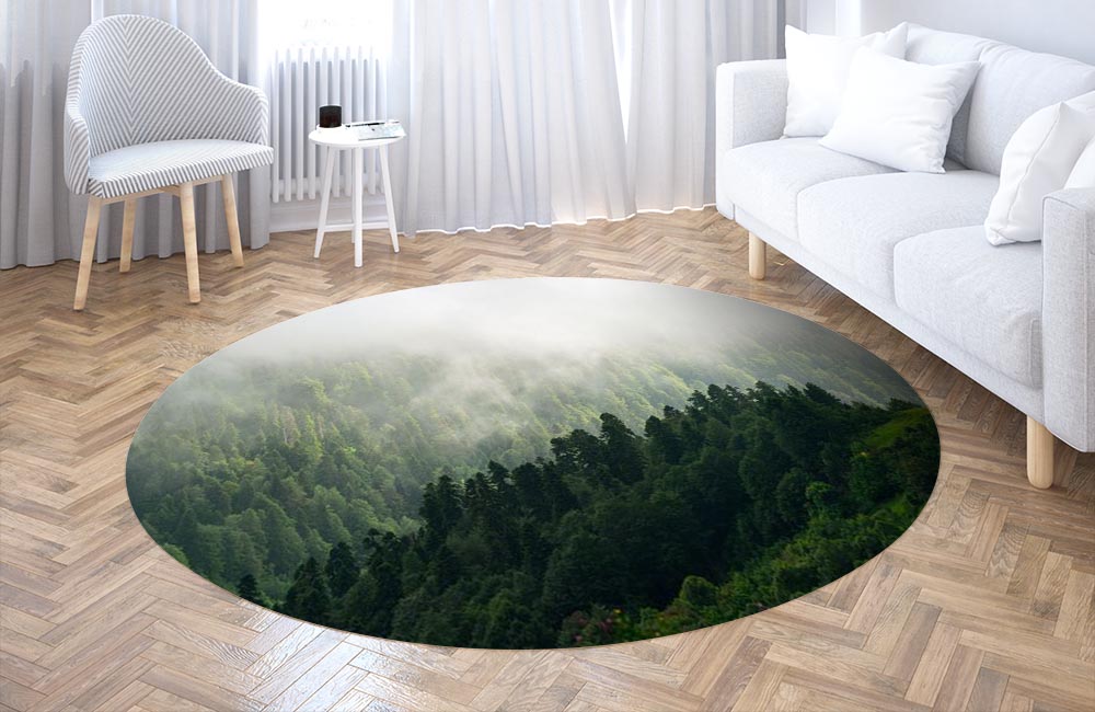 3D Ковер «Туман над зелеными вершинами» Круглый 3