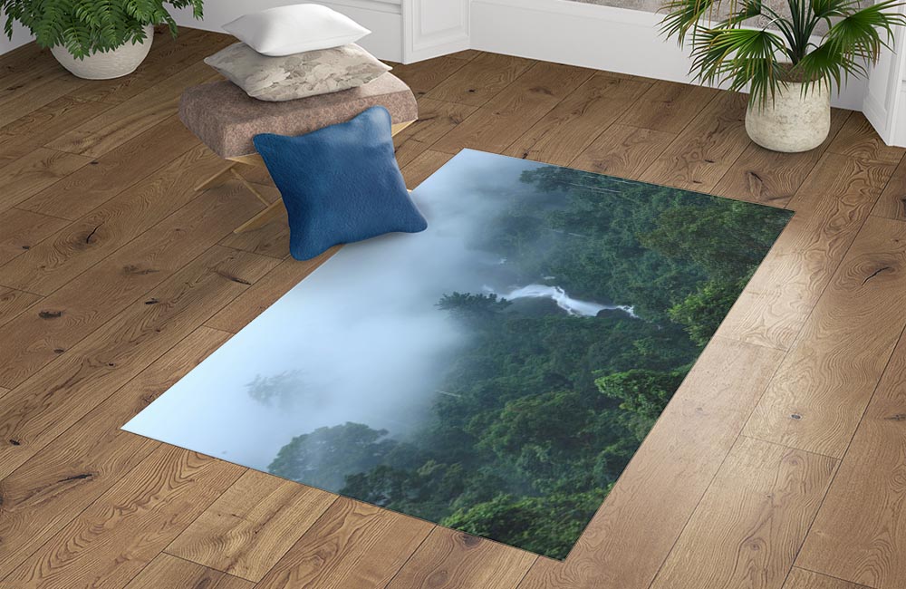 3D Ковер «Водопад в туманном лесу» Прямоугольный 4