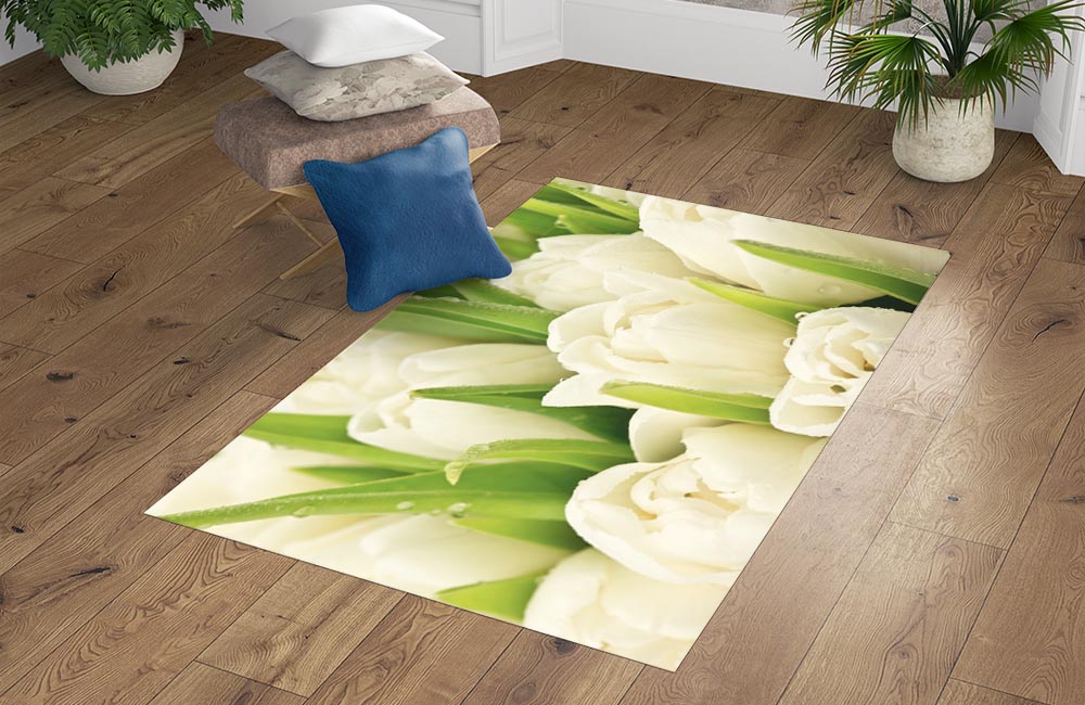 3D Ковер «Тюльпаны на винтажных досках» Прямоугольный 4